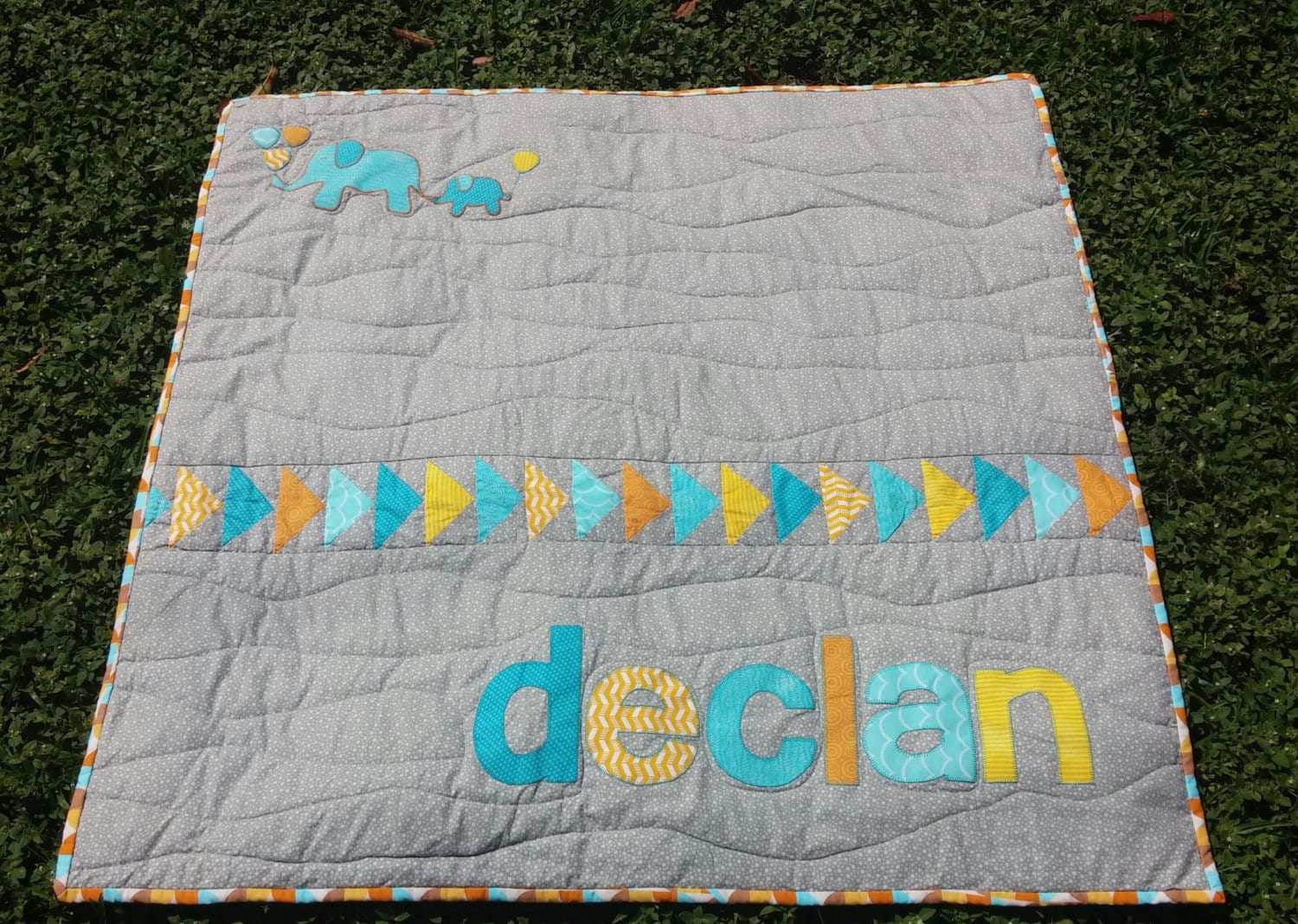 Modern Personalized Baby Boy Quilt