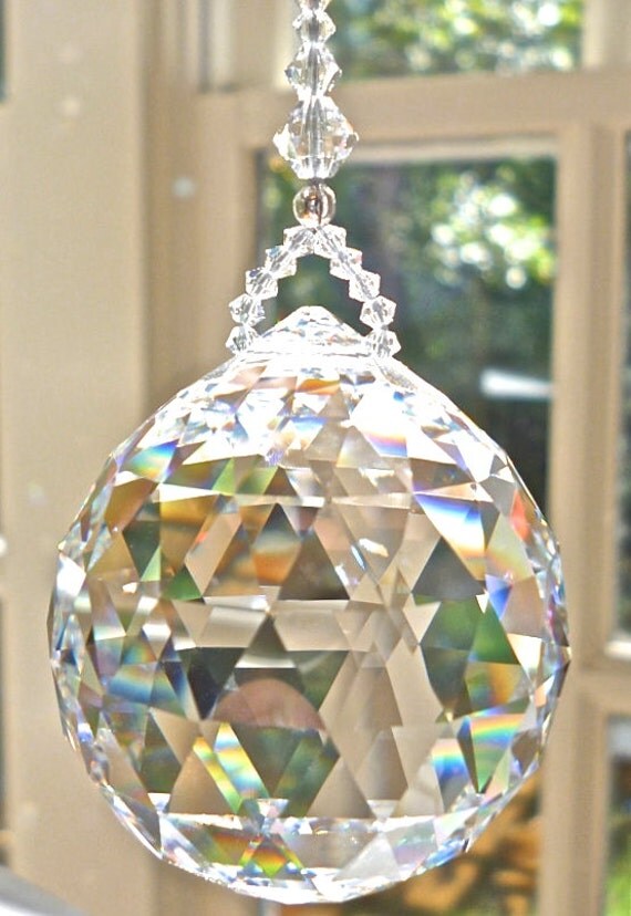 GIGANTIC 70mm Swarovski Crystal Ball Suncatcher Prism 2.76