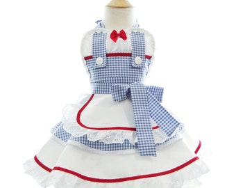 Children's Dorothy costume Apron - for kids - Cute Girls Wizard of Oz Princess Costume Apron for Dress Up & Play