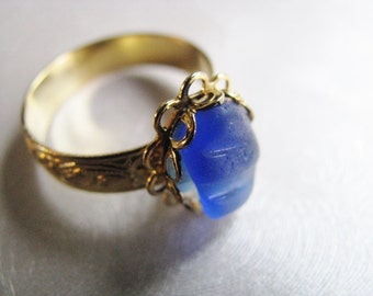 Sea Glass Ring - Blue Sea Glass - Beach Glass Ring - Beach Glass Jewelry