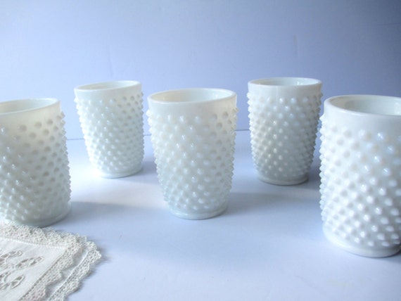 tumblers jd Juice Fenton of Glass Hobnail Milk Five Set Tumbler Vintage