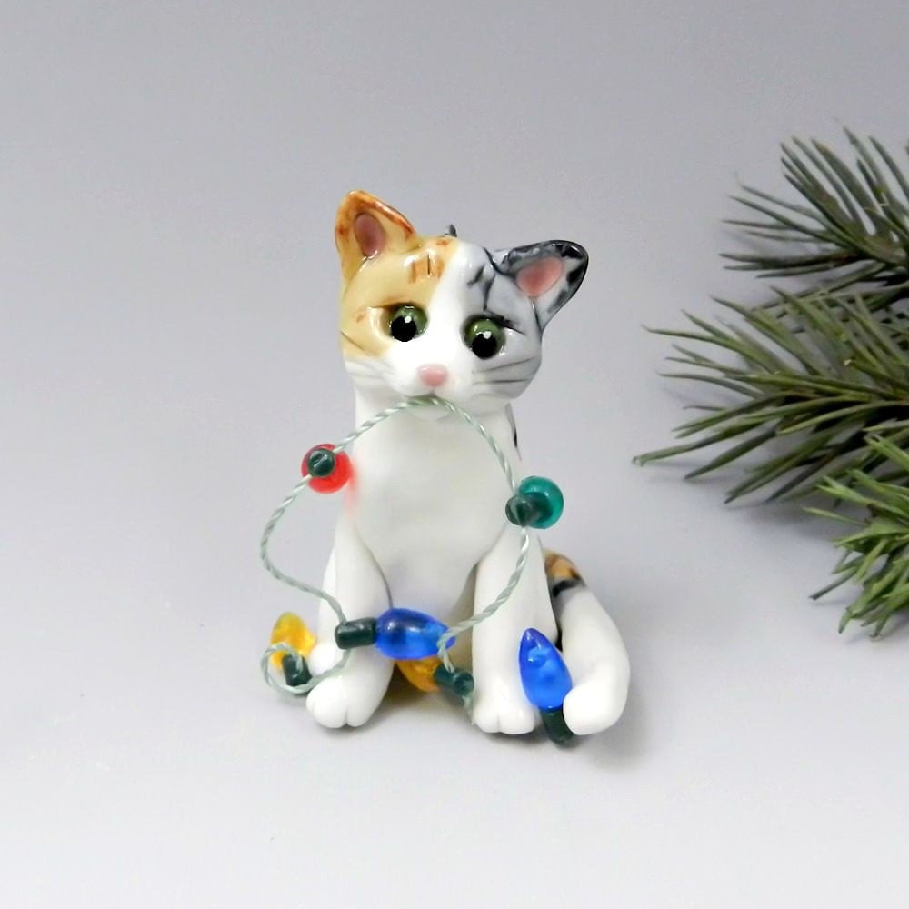 cat calico tabby christmas ornament figurine by themagicsleigh cat calico tabby christmas ornament figurine by themagicsleigh