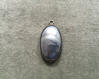 Pale Grey Blister Pearl Pendant