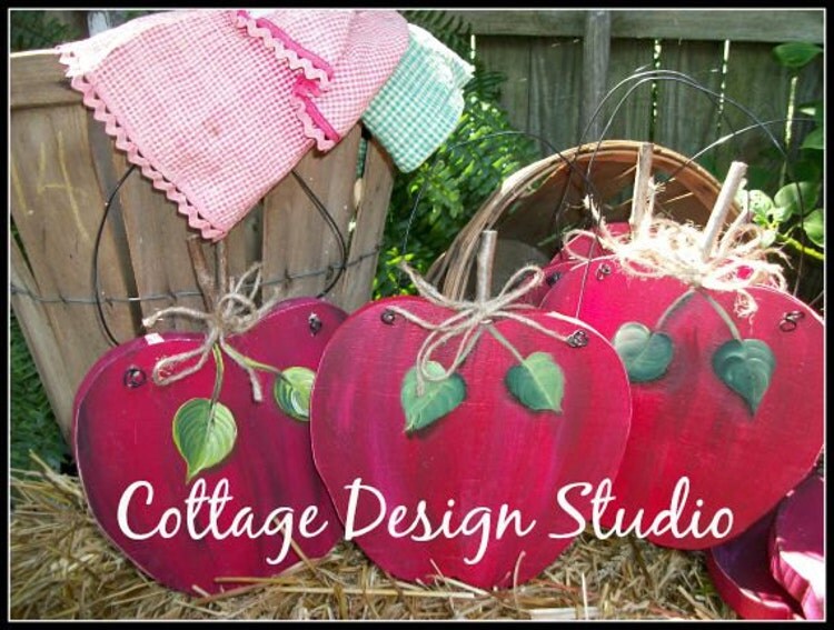 wood apple wall decor wall decor apple by CottageDesignStudio
