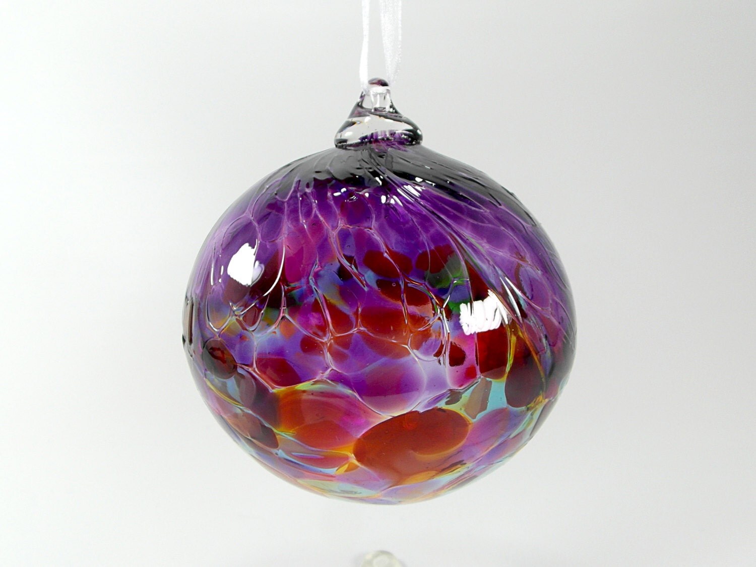 Violet Multicoloured Hand Blown Glass Ornament art glass