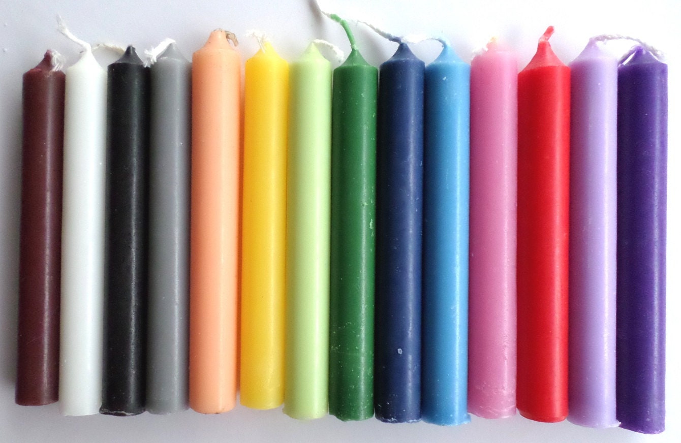 Wicca Pagan Candles 10 Assorted Chime Candles by PerthroSupplies