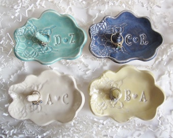 Best Bridal shower gift, ring holder gift, Bride to be gift, engagement gift for her, Ceramic dish, Made to Order