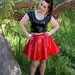 red pvc skater skirt