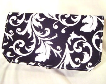 Coupon Organizer / Budget Organizer Holder - Attaches To Your Shopping Cart - Black with white Scrolls