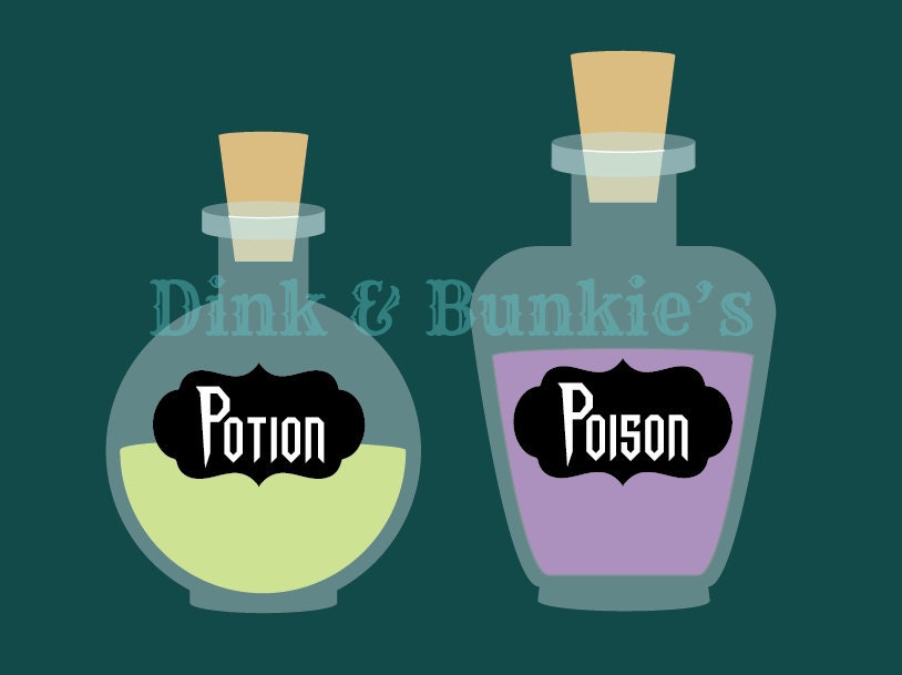Potion Bottles SVG DXF Die Cutter Template by DinkAndBunkies