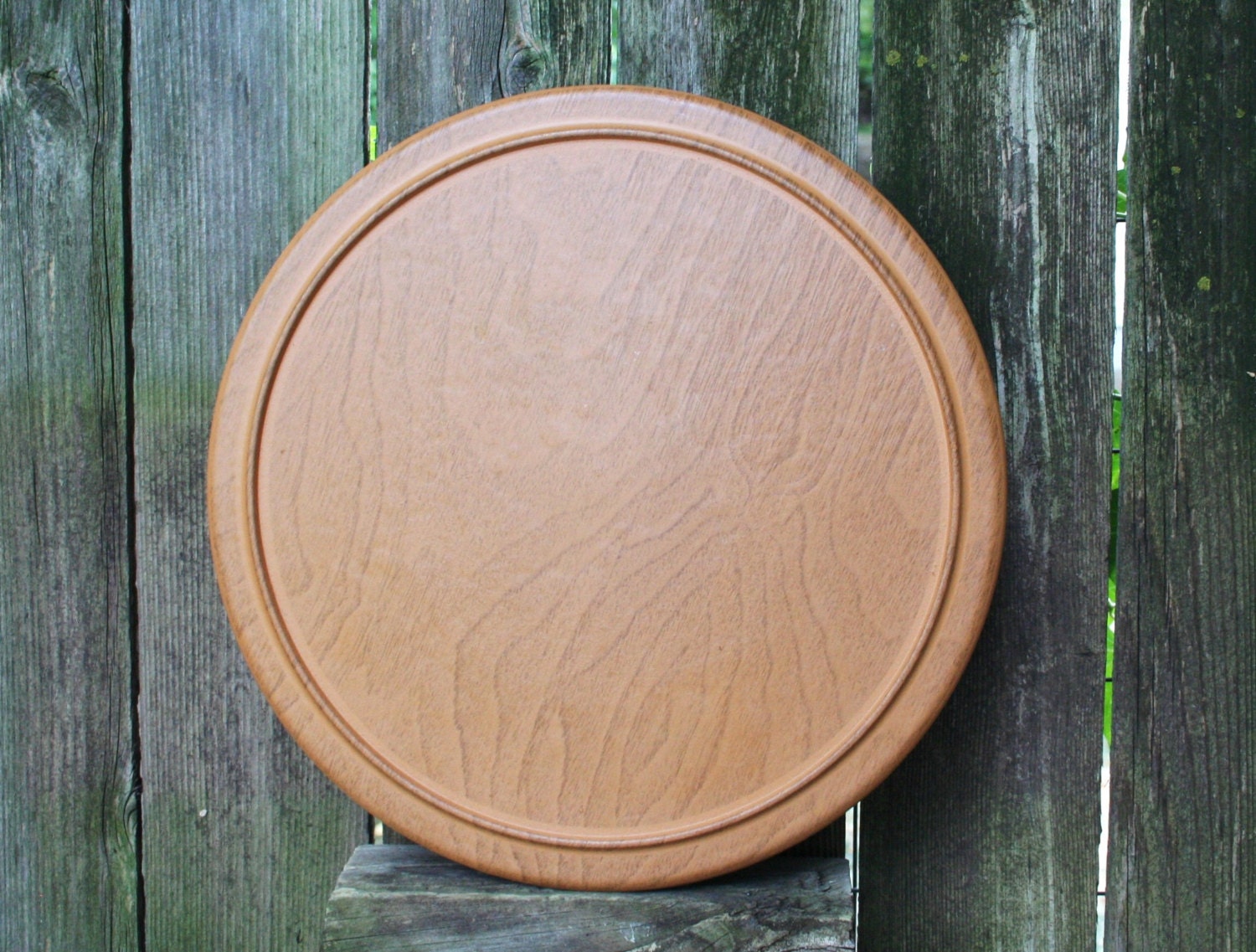 Vintage Faux Wood Lazy Susan / Cake Stand Haute Juice