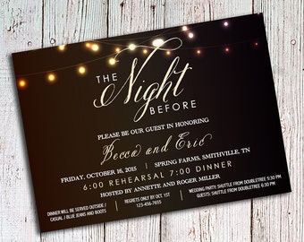 Rehearsal Dinner Invitations - Rustic Party Invitations - Wedding Rehearsal Invitations, Romantic Invitations, Script Invitations
