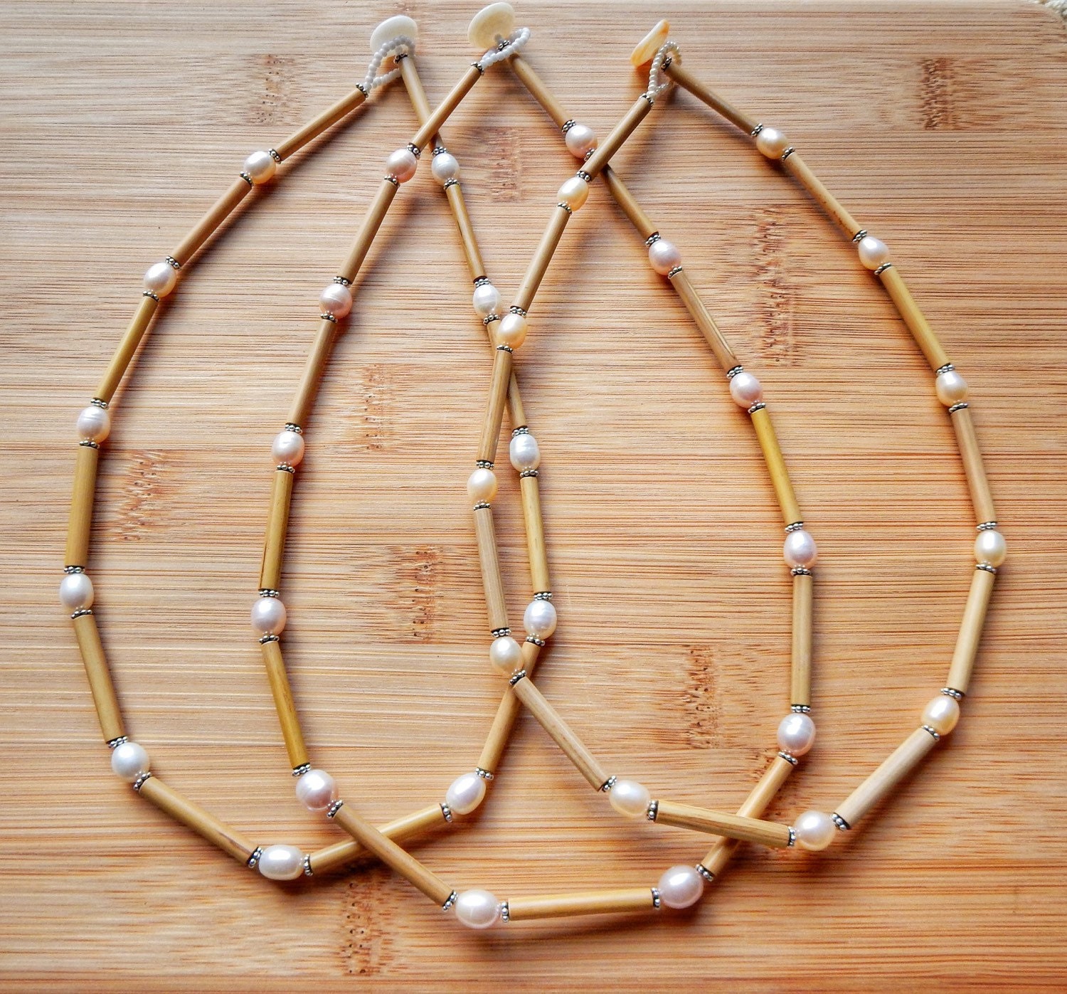 Kauai Bamboo Jewelry Hawaiian Bamboo Pearl and Sterling