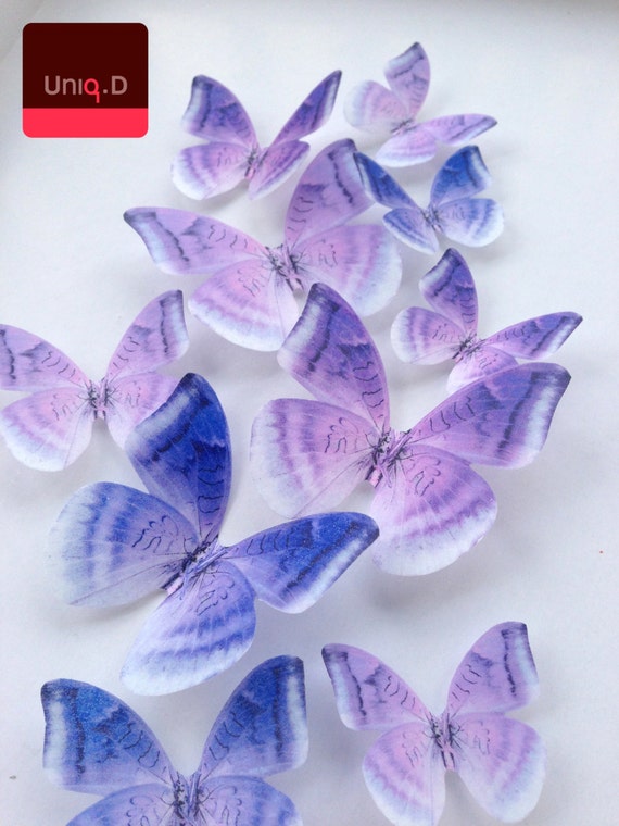 SEF ORDER purple wedding cake decoration edible butterflies