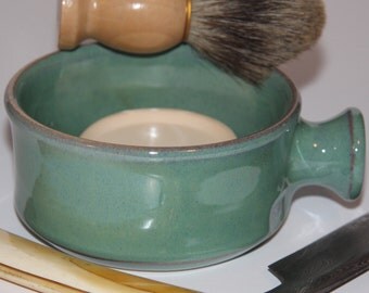 Ceramic Shaving Mug / Ridges for a Good Lather / Comfortable Handle / Made to Order