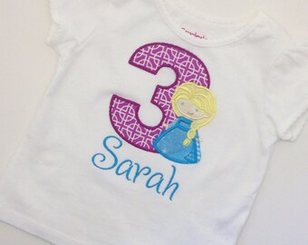 Elsa Birthday Shirt - frozen birthday shirt - personalized