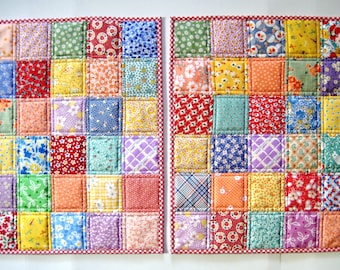 Quilted Placemats Mix & Match Patchwork by QuiltyMcQuilterson