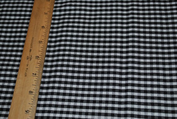 Items similar to Black and White Gingham Cotton Fabric 18