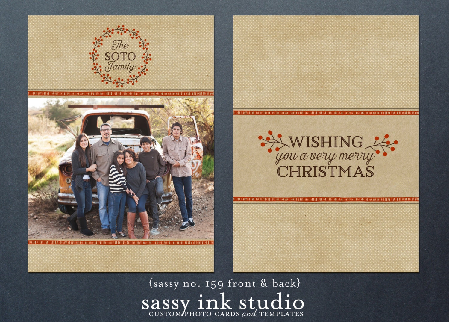 Instant Download Holiday Photo Card Template 5x7 photoshop