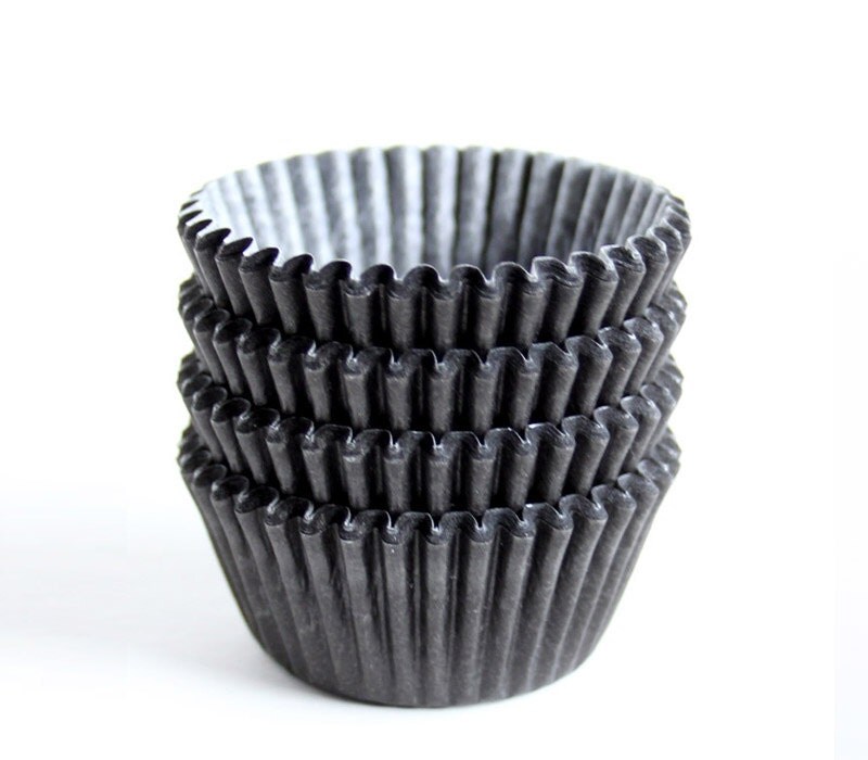 MINI Black Cupcake Liners 60