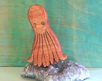 octopus wooden toy, wooden waldorf octopus, sea animal toy, waldorf toys, vegan toys