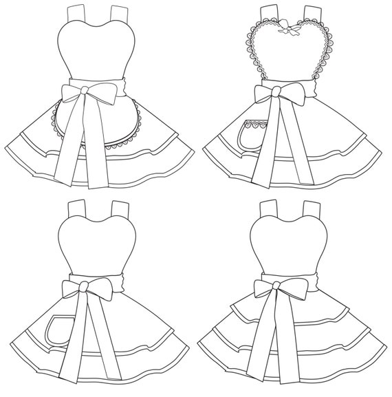 Download Design Your Own Apron 4 Coloring Pages Digital Instant Download Dots Diner Aprons from ...