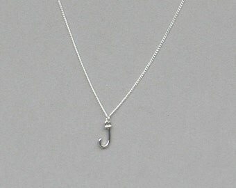 Silver Plated Initial J Necklace