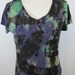 Tie Dye T shirt Green purple Black Womens Size Large
