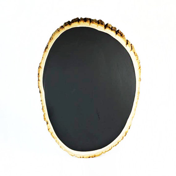 Large Rustic Wood Chalkboard Oval Shaped with easel
