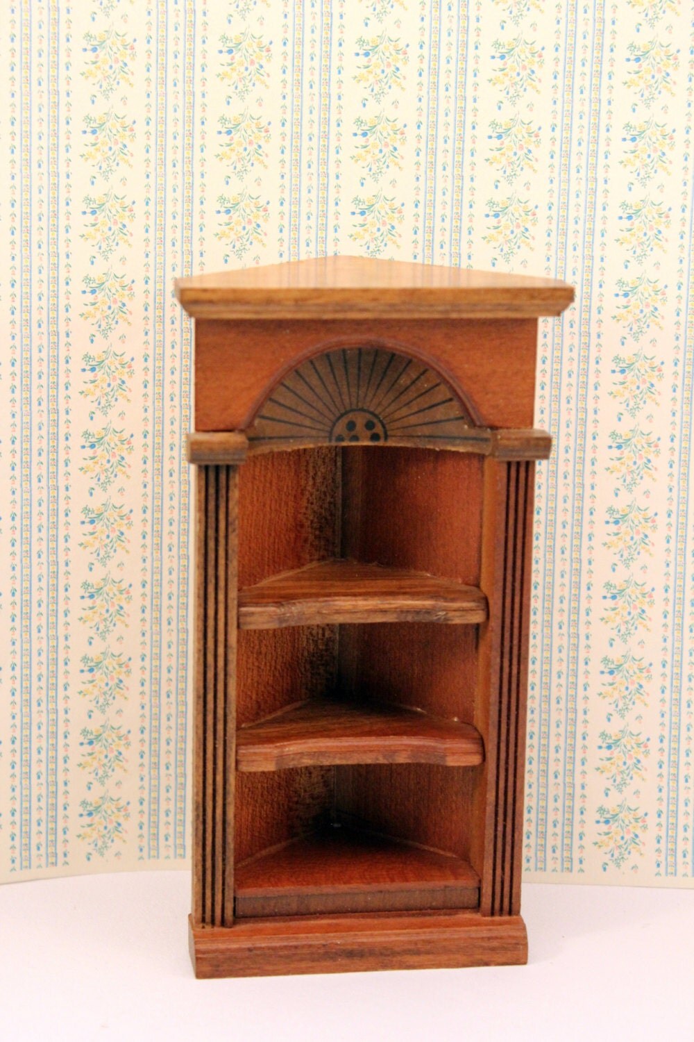 Miniature Corner Shelf Cabinet Dollhouse Furniture Vintage Shackman Haute Juice