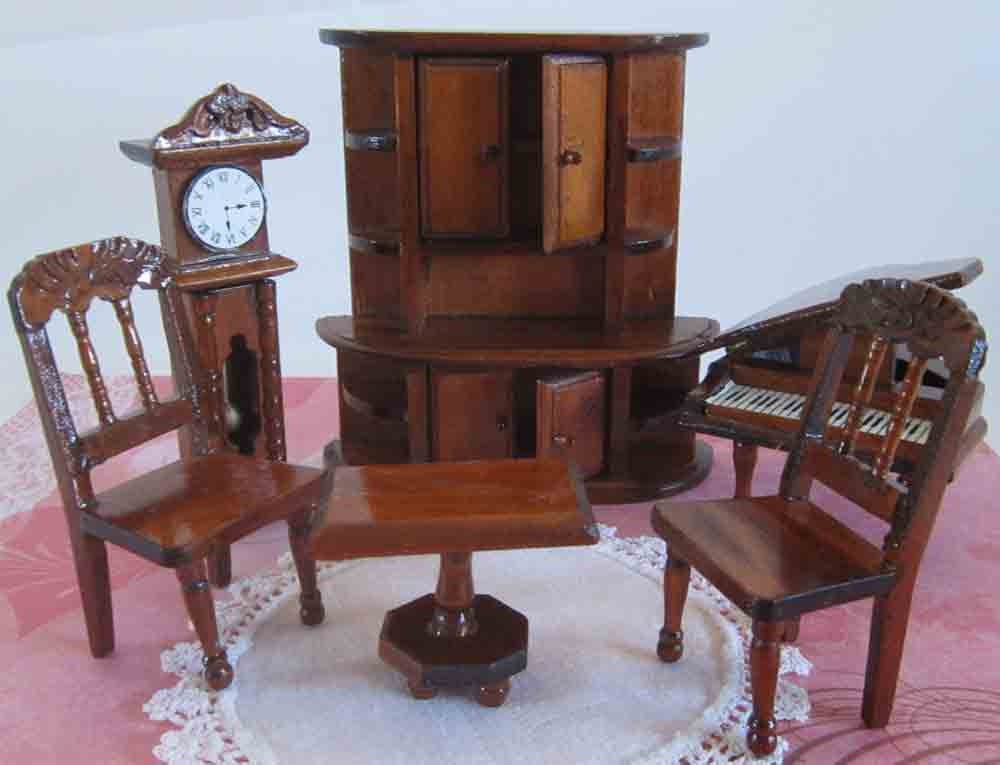 Miniature Doll House Furniture, Doll House Living Room, Hutch, Grand