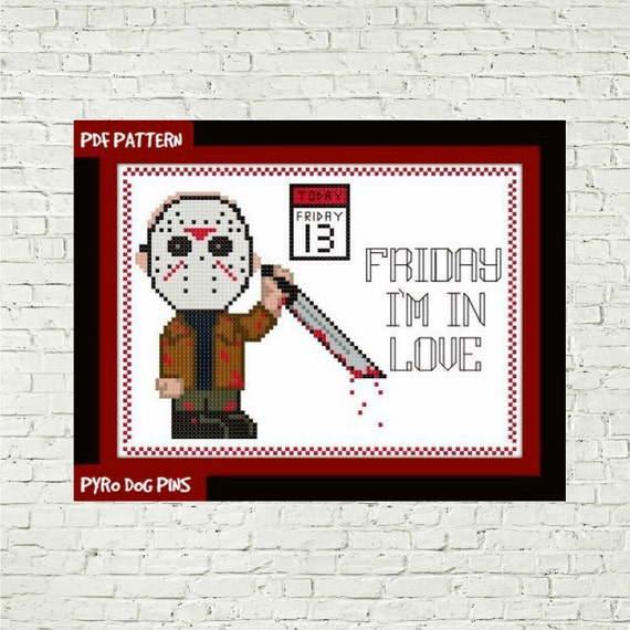 Download Friday I'm In Love Cross Stitch Pattern PDF 'Friday