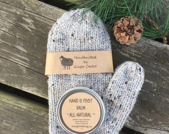 2 piece set ~Classic Knitted Mittens GIFT SET - Hand Knitted Mittens - Women's Knitted Mittens -Fashionable Mitten