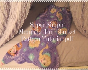 Super Simple Mermaid Tail Blanket Pattern and Tutorial, 2 Sizes, pdf, Instant Download, Snuggle Up