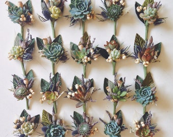 5 Assorted Succulent Boutonnieres