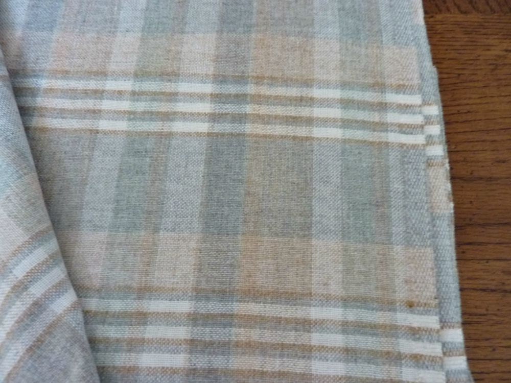 Wool Plaid Fabric Yardage Camel Cream Willow Green Gray