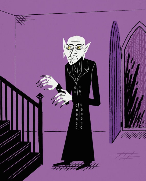 Nosferatu - Purple version - The Halloween Series - Limited Edition Print - iOTA iLLUSTRATiON