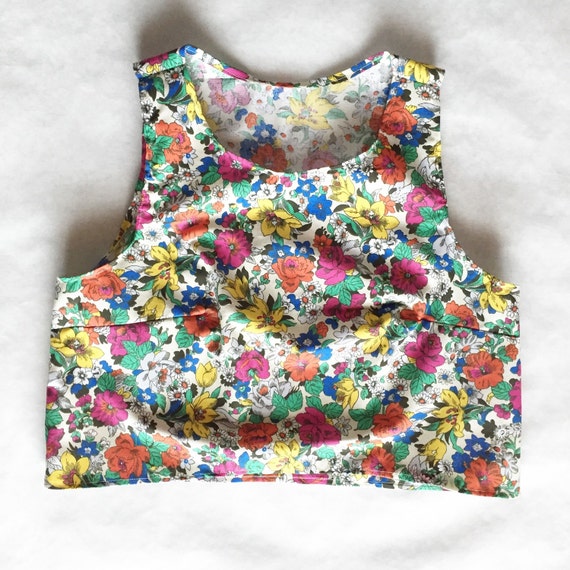 Items similar to Floral Crop Top / Multicolor Top on Etsy