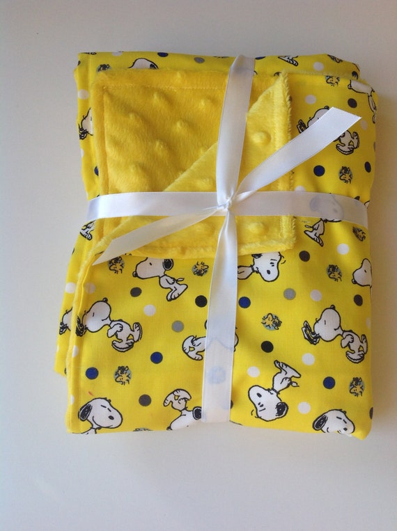 Snoopy Peanuts minky fleece cotton baby blanket