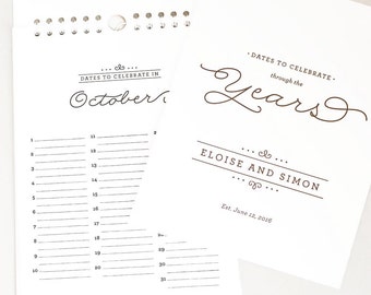 Personalized Wedding Guest Calendar—Perpetual Birthday Calendar to use as a Guestbook Alternative // THROUGH THE YEARS