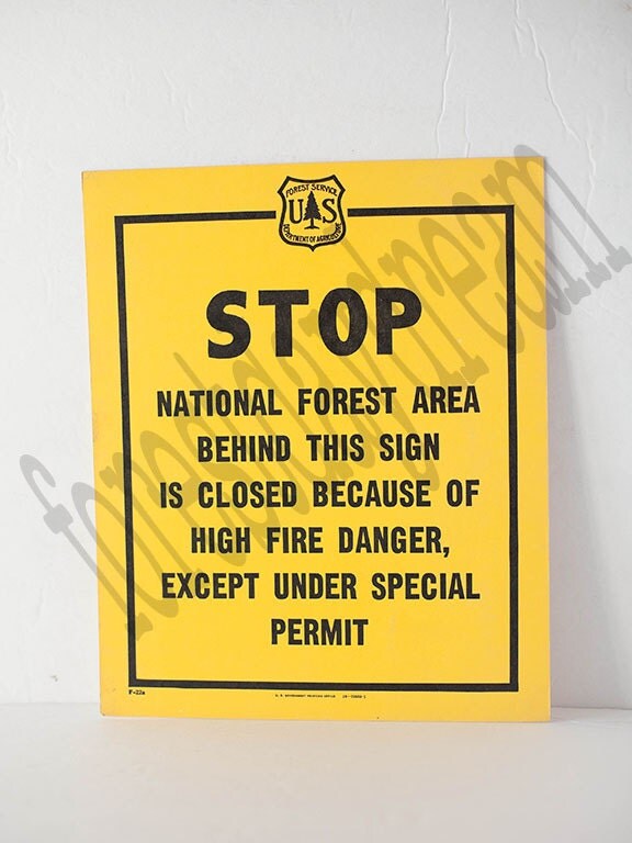 Vintage Forest Service Sign High Fire Danger Prevent Forest   Il Fullxfull.830044292 Ppnl 