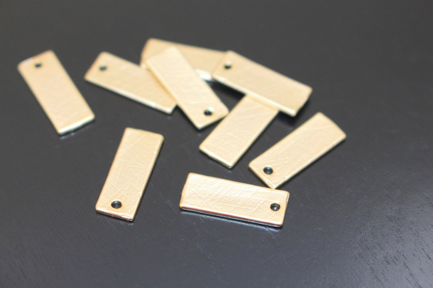 Vertical Stamping Bar Name Plate Matte Gold by ElegantDreams