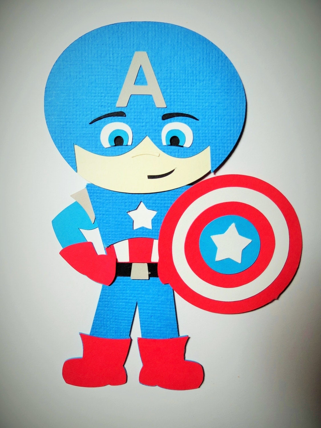 Super Hero Captain America Paper Die Cut Paper Doll Scrapbook