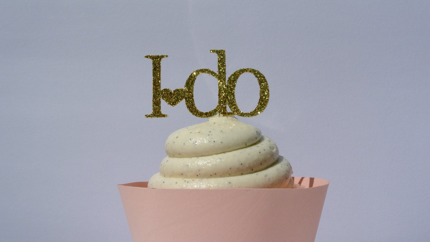 I DO CUPCAKE TOPPERS Engagement party decor Gold Cupcake