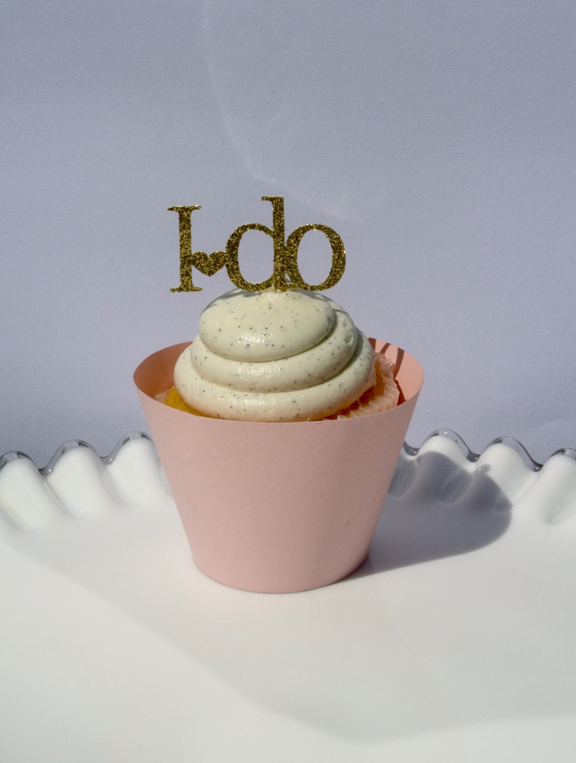 I DO CUPCAKE TOPPERS Engagement party decor Gold Cupcake