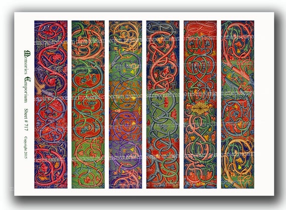 Printable Bookmarks Medieval Digital Paper Sheet Printables