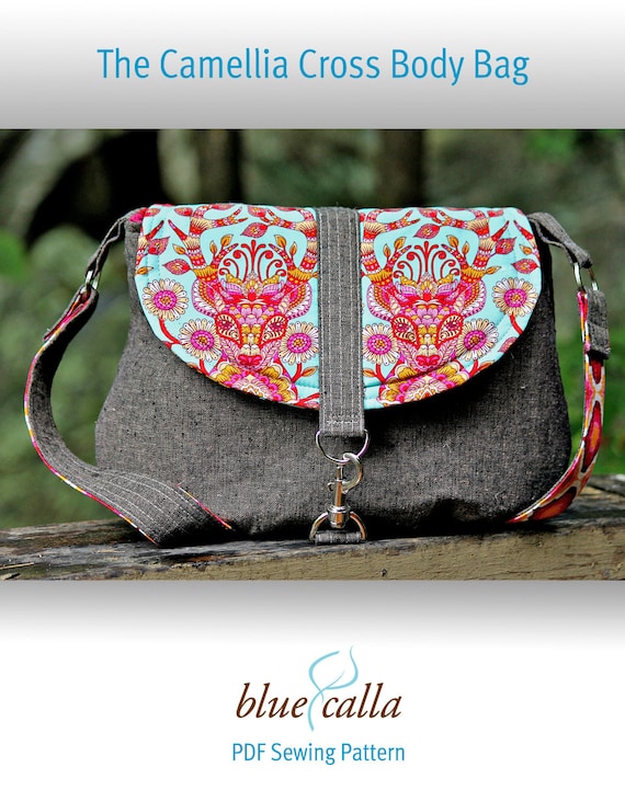 The Camellia Cross Body Bag PDF SEWING by BlueCallaPatterns