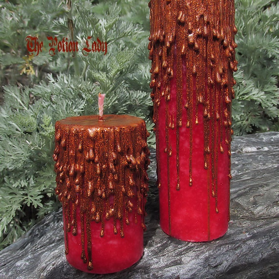 Hot Foot Pillar Candle Red Pepper Sulphur by ThePotionLady