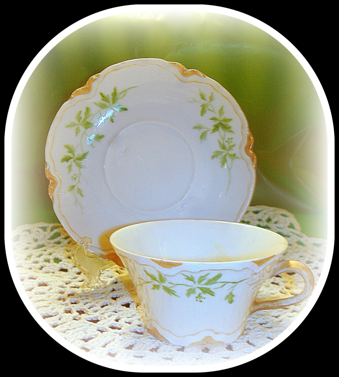 Vintage Haviland Limoges Demitasse Teacup Tea Cup & Matching Saucer