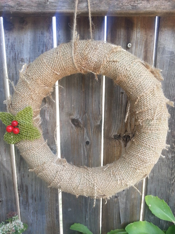 ONE handmade hanging burlap wreath